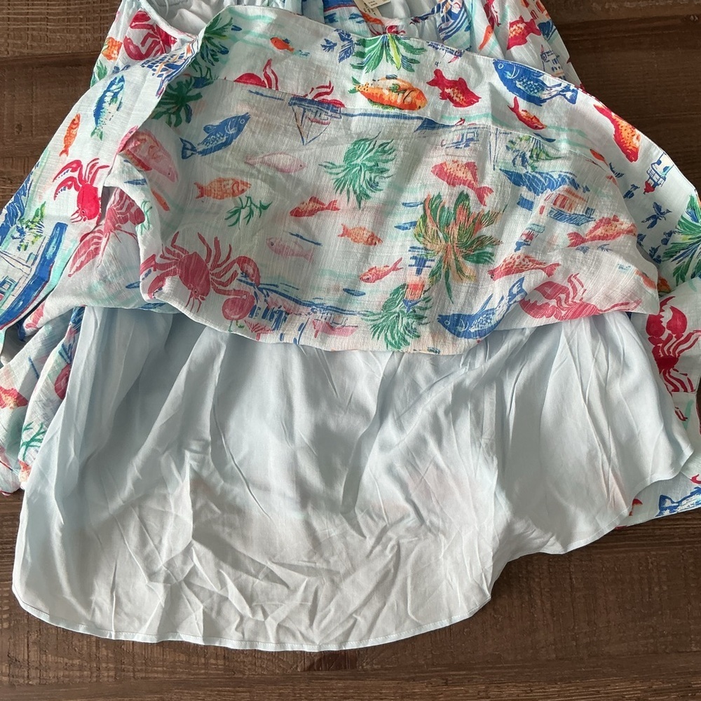 Maeve Anthropologie Halter Swing Mini Dress Sea Life Size Medium - Picture 5 of 8